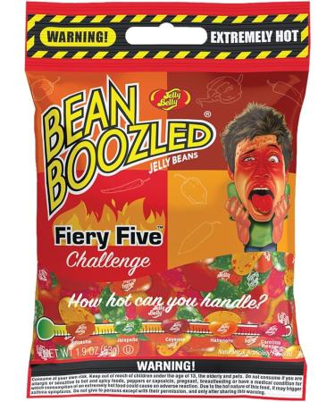Jelly Belly Fiery Five Bean Boozled Jelly Beans 3-Pack 54g - Holidays & Christmas Candy - Vegan Candy Dairy Free Snacks Gluten Free Kosher Candy Bulk Candy Stocking Stuffers for Teens - Buy Online on SooperMarket.com