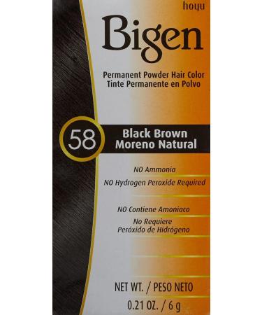 Bigen Hair Color 58 - Black Brown Noir Naturel | 0.21 oz | International Shipping Available - Buy Online on SooperMarket.com
