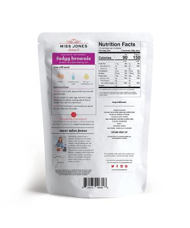Miss Jones Baking Whole Grain Brownie Mix with More Chocolate Chips - Guilt-Free, Naturally Sweetened Desserts & Treats - 14.67 oz - Buy Online on SooperMarket.com