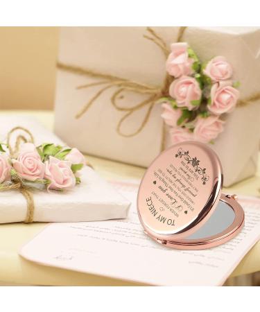 Rose Gold Niece Compact Mirror - Perfect Niece Gift from Aunt | Birthday, Graduation, Wedding, Christmas - Buy Online on SooperMarket.com