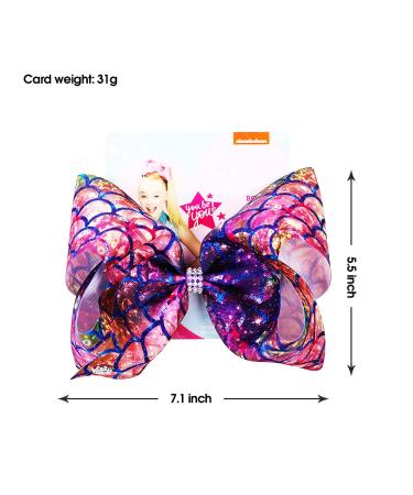 Siwa Style 8 Inch Large Mermaid Hair Bow Alligator Clips - Perfect Xmas Gift for Girls - Buy Online on SooperMarket.com