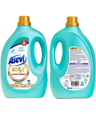 Asevi Max Bundle (3 x 50w) Hypoallergenic Bio Laundry Detergent Concentrated Liquid Laundry Cleanser | Bright Power Sanitiser - Buy Online on SooperMarket.com