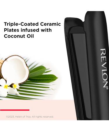Revlon Smoothstay Coconut Oil-Infused Hair Straightener | Triple-Coated Ceramic Plates | 25mm Floating Plates | Customizable Temperature up to 235 C | RVST2211P - Buy Online on SooperMarket.com