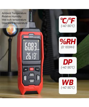 Digital Temperature and Humidity Meter with LCD Display | Dew Point & Wet Bulb Hygrometer - International Shipping Available - Buy Online on SooperMarket.com
