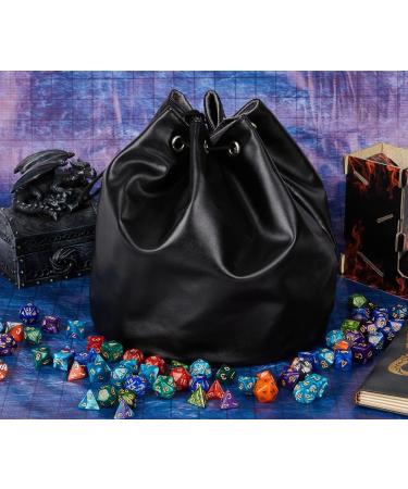 PUGED Large Dragon Leather Drawstring Dice Bag for RPG MTG Games - Black - Buy Online on SooperMarket.com