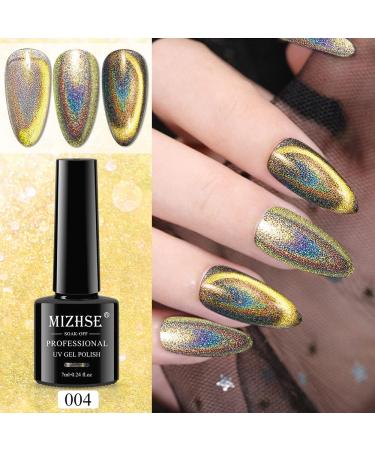 MIZHSE 2-IN-1 Holographic 9D Cat Eye Gel Nail Polish Holo Cat Eye Gel Polish Laser Nail Polish Gel Galaxy Chameleon Magnetic Gel Soak Off UV Gel with Magnet Stick and Black Gel Nail Art - Buy Online on SooperMarket.com