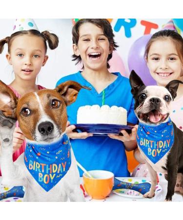 Dog Birthday Bandana Birthday Dog Bandana Boy Triangle Scarf Triangle Dog Scarfs Bandanas for Small Medium Dogs Pets Birthday Party Supplies (Blue) - Buy Online on SooperMarket.com