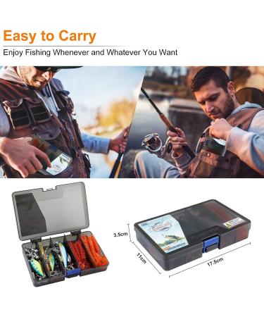 PLUSINNO 253/108pcs Fishing Accessories Kit - Tackle Box with Lures, Hooks, and Blades for Bass, Bluegill, Crappie - Buy Online on SooperMarket.com