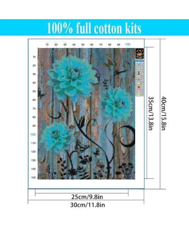 VIGEGU Flower Cross Stitch Kit for Adults - Full Range Stamped Cross Stitch Needlecrafts - Home Wall Decor - 12x16inch - Buy Online on SooperMarket.com