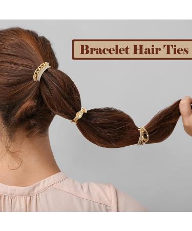 57 Pcs Boho Hair Tie Bracelets - Elastic Retro Ponytail Holders for Women | Thick and Thin Hair Bands - Buy Online on SooperMarket.com