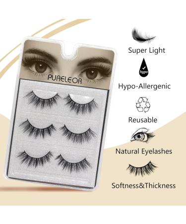 3D Eyelashes - Natural Look Handmade Fluffy False Lashes | Reusable Multipack (3 Pairs) | International Shipping - Buy Online on SooperMarket.com