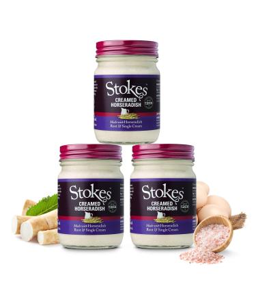 Stokes Creamed Horseradish Sauce 3PK Deliciously Smooth Horseradish Sauce Perfect With Roast Beef Award Winning Smooth & Creamy Horseradish Sauce With A Beautifully Balanced Flavour 250g Glass Jar