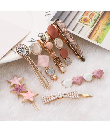 8 Pcs Pearl Hair Clips | Fashion Metal Hair Accessories for Women & Girls - Buy Online on SooperMarket.com