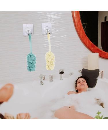SKHAOVS 2 Piece Long Handle Bath Brush Set for Exfoliating and Dead Skin Removal - Shower Loofah Scrubber for Men and Women - Blue and Beige - Buy Online on SooperMarket.com