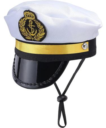 Yewong Pet Captain Sailors Costume Set Dog Cat Sea Captain Hat with Pet Anchor Triangle Bibs Scarf for Cat Puppy Navy Halloween Cosplay Costume Accessories Photo Props (White-B) - Buy Online on SooperMarket.com