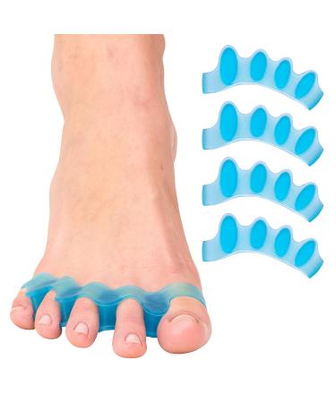 ZenToes Silicone Toe Spacers for Correct Toe Alignment Bunion and Hammertoe Straighteners - 2 Pairs (Blue) 2 Pairs Blue