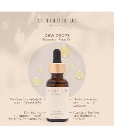 All Natural Organic Vegan Face Oil | Cruelty-Free Hydrating Moisturizer - Made in USA | Dew Drops with Rose Hip Seed Oil 1fl oz - Buy Online on SooperMarket.com