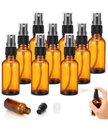 Mkitnvy Braunglas Spray bottle 10 pieces 30ml spray bottle of glass portable atomizable spray bottle small empty spray bottles for filling for essential oils perfume pharmacist trip