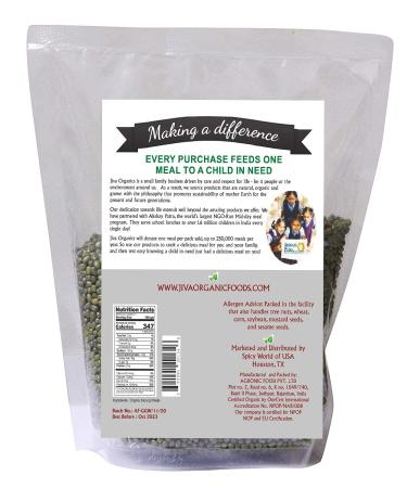 Jiva Organics 4 LB Large Bag Organic Mung Beans - Green Moong Beans - Buy Online on SooperMarket.com