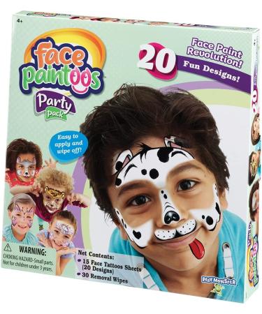 Face Paintoos Party Pack: Fun Face Designs for Kids 4+ | Face Paint Alternative - Buy Online on SooperMarket.com