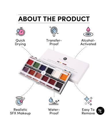 FX Alcohol-Activated 12 Colors Makeup Palette | Highly Pigmented Professional Makeup for Stage Film Costumes & Cosplay - Buy Online on SooperMarket.com