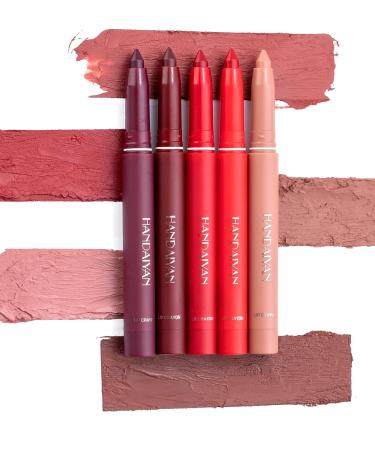 6Pcs HANDAIYAN Rotating Matte Lip Crayon Set B with Built-In Sharpener - Buy Online on SooperMarket.com