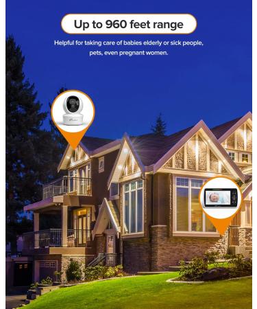 5 Large Display Video Baby Monitor w/ Remote PTZ, Night Vision & Lullabies | Two-Way Audio & Temp Display | 960ft Range Camera and Audio 650 - Buy Online on SooperMarket.com