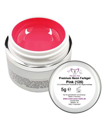 5g Premium NEON color gel. Color choice: Pink (125) high-coverage UV gel for nail modeling