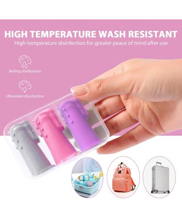Silicone Finger Toothbrush for Toddlers and Baby Teething Massager - Gentle Oral Hygiene Training - 3 Pack (Girls) - Buy Online on SooperMarket.com