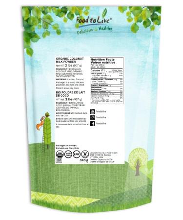 Organic Coconut Milk Powder - 2 lbs | Non-GMO, Pure & Unsweetened | Vegan & Keto-Friendly Plant-Based Creamer | Dairy-Free Bulk Supply - Buy Online on SooperMarket.com