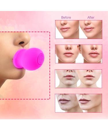 Buy 2-in-1 Silicone Lip Plumper Device with Brush | Lip Enlargement & Facial Cleaning Tool - Pink - Buy Online on SooperMarket.com