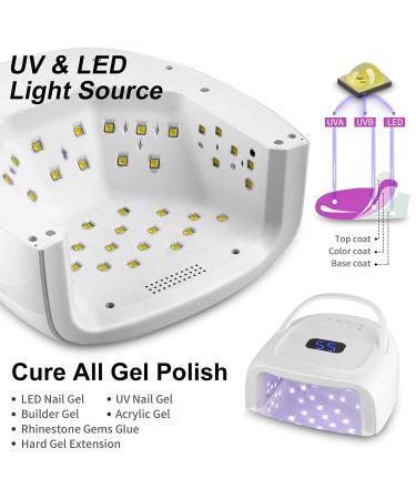 60W Rechargeable UV LED Nail Lamp with 42 Beads, Wireless & Portable Handle - Professional Curing Lamp for Fingernail and Toenail - Auto Sensor, Quick Dry Nail Machine - Buy Online on SooperMarket.com