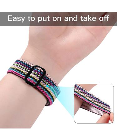 Witzon Adjustable Fabric Nylon Bands for Fitbit Sense/Versa 3 - Colorful Elastic Replacement Wristband for Men and Women - Buy Online on SooperMarket.com
