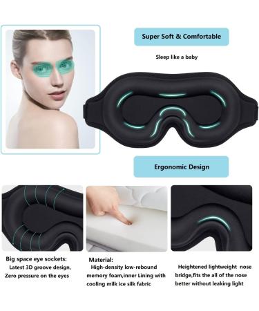 HUIBENYOU 3D Sleep Mask for Men and Women - Black, Soft and Comfortable Blindfold for Lunch Breaks, Insomnia, and Rest Anytime - 2pcs - Buy Online on SooperMarket.com