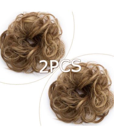 Buy Affordable Soft Wavy Hair Extensions - 2pcs 50g Hair Ties in Hellbraun & Ashblond for Natural Thickening Updos - Buy Online on SooperMarket.com