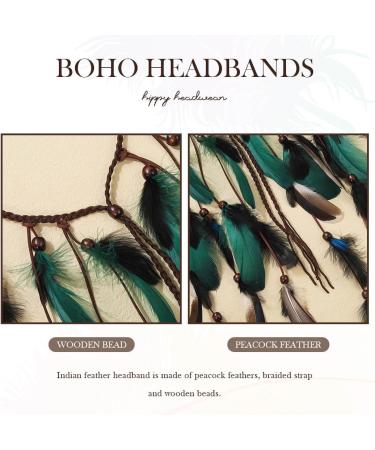 Zoestar Boho Feather Headband Indian Tribal Headpiece Feathers Tassel Hippie Headdress Festival Costume Hair Accessories for Women and Girls (A) - Buy Online on SooperMarket.com