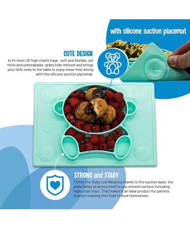 Silicone Non-Slip Baby Placemat for Self Feeding - Classic Baby Plates with Suction Cups for Infants, Toddlers, and Kids - Buy Online on SooperMarket.com