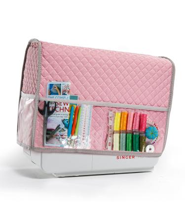 BAGSFY Sewing Machine Cover with Storage Pockets  Pink Sewing Machine Dust Cover Compatible with Most Standard Singer & Brother Sewing Machine Pink Cover   -Dust Cover