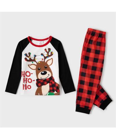 PatPat Family Matching Christmas Pajamas Set - Tree Snowflake & Letters Print Sleepwear in Red/Black | Kids 3-4 Years - Buy Online on SooperMarket.com