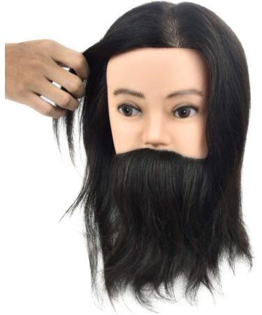 Female Tailor's Dummy Adjustable 12 Inch Human Hair Hairdressing Training Head Dummy Head Salon Head Tailor's Bust Stand