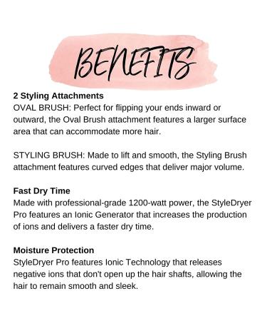 Calista Tools StyleDryer Pro: 2-in-1 Blow Dryer & Styling Brush - Powder Pink - Buy Online on SooperMarket.com