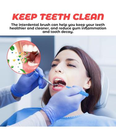 ACBOOR 100-Pack Interdental Brushes | Reusable Tooth Cleaning Tools in Red Blue Light Green & Orange | Best for Teeth Cleaning & Oral Hygiene - Buy Online on SooperMarket.com