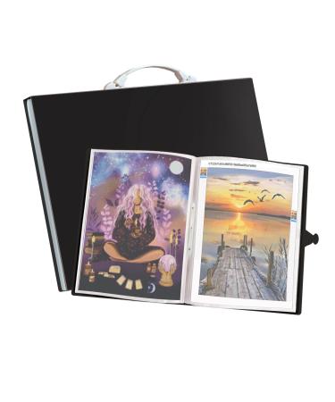 A3 Diamond Art Storage Diamond Painting Kits Combo Folderd for Diamond Painting 30-Page Transparent Sleeve Large Capacity (30 pages30.5x42.5cm(12x16.7inch), Black) 30 pages30.5x42.5cm(12x16.7inch) Black