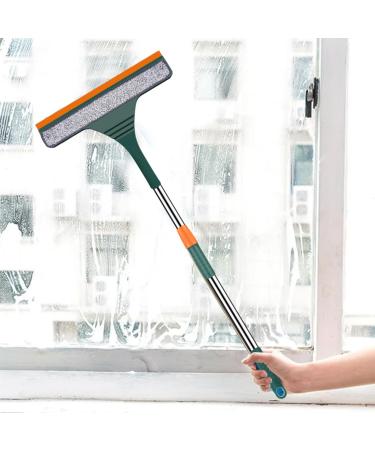 Window Glass Wiper | Adjustable Length Mirror Cleaner Tool | Window Cleaning Tool Reusable Glass Washing Equipment with Extension Handle Window Shower Cleaning Tool for Mirror Green - Buy Online on SooperMarket.com