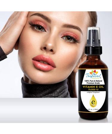 Buy 100% Pure Vitamin E Oil 4oz - Plant-Based D-Alpha Tocopherol for Skin Hair & Nails - Hydrates Reduces Scars & Age Spots - International Shipping Available - Buy Online on SooperMarket.com