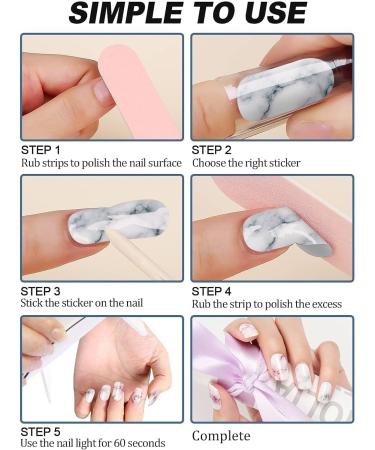 Kalolary Gel Nail Polish Strips Nail Gel Art Sticker Waterproof Full Nail Wraps Decal Sets with Scissors Nail File and Stick for Women Girls Nail Art Decor (UV/LED Lamp Required)-17 - Buy Online on SooperMarket.com