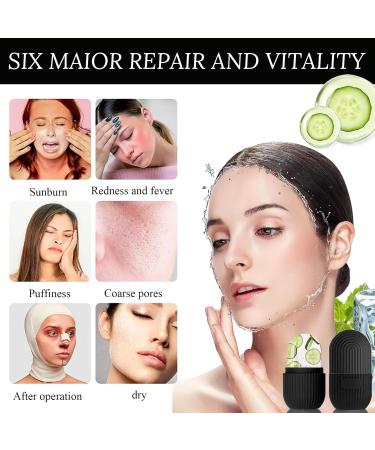 Buy Silicone Ice Roller Face Reusable Ice Roller for Smooth Skin & Illuminated Eyes (Black) | Perfect for Pore Reduction - Buy Online on SooperMarket.com
