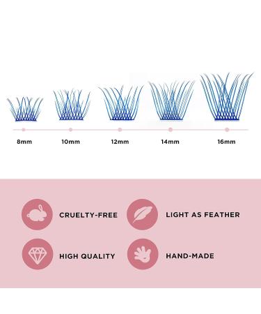 Colored Lash Clusters DIY Eyelash Extensions 72 C/D Curl - Natural Blue-D mix8-16 - Buy Online on SooperMarket.com