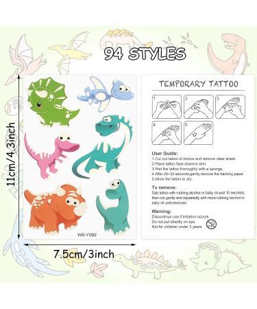 Glow in the Dark Dinosaur Temporary Tattoos - Easy to Use and Choose Your Favorite Design - Buy Online on SooperMarket.com