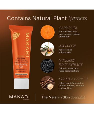 Buy Makari Extreme Argan & Carrot Oil Face Gel | Anti-Aging Even Skin Tone & Acne Treatment | 1 oz Organic Gel for Sun Spots & Wrinkles - Buy Online on SooperMarket.com